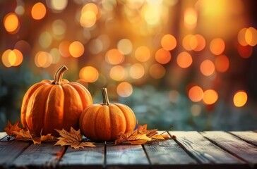 pumpkin on a wooden table
