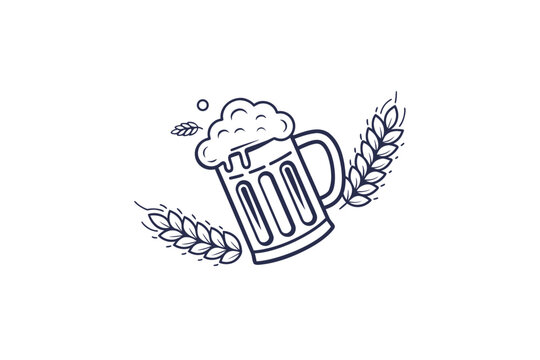beer mug icon small outline of beer glass mug with foam head on top