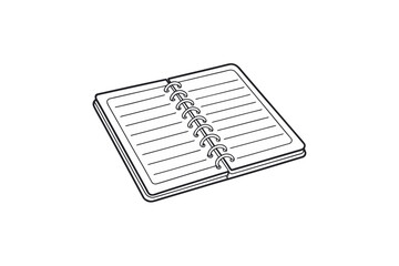 Notebook icon simple lined spiral book writing study notes journal  