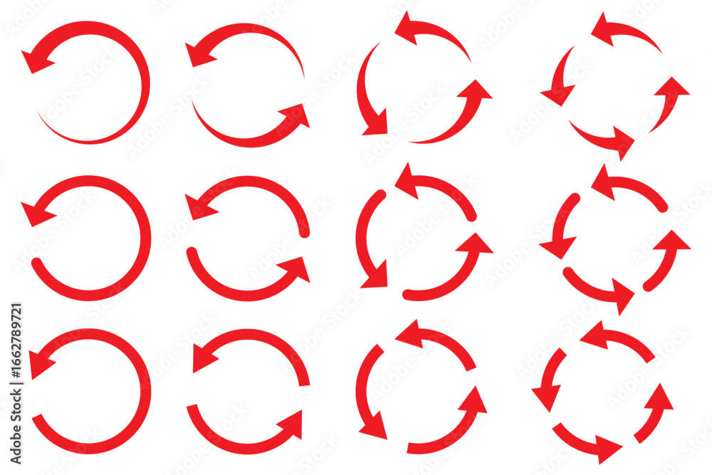 Wall mural rotation icon collection, circle arrow icon. refresh icon, reload icon. circular arrow icon vector i