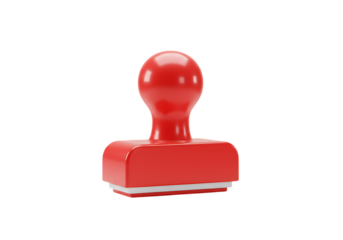 Red rubber stamp isolated on transparent background