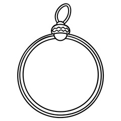 Small Hoop with Charm line art vector