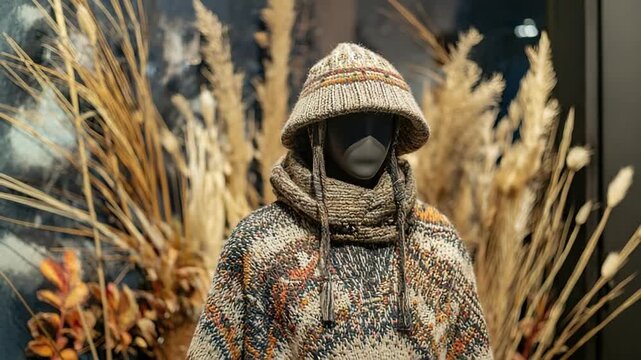 chullo hat with alpaca poncho peruvian attire video orbit out