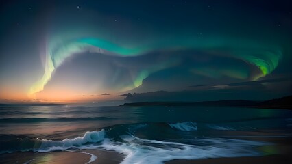 Naklejka premium sunset over the ocean