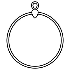 Small Hoop with Charm line art vector