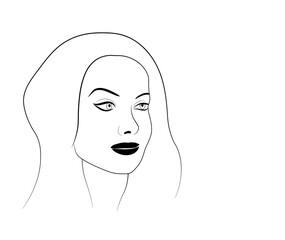 female face portrait hand drawing
