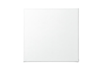 Blank white square canvas isolated on transparent background