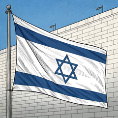 vector illustration of Israeli flag