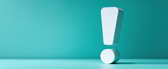 The Bold Exclamation Mark Stands Out Against a Teal Background.