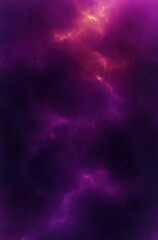 Obraz premium Vibrant purple and orange cosmic nebula with glowing swirling clouds and scattered distant stars creating a mysterious and vast outer space scene