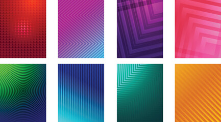 Geometric Gradient Backgrounds Collection Set