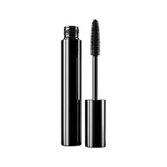 Obraz premium Elegant mascara wand and tube on transparent background for cosmetic product shot