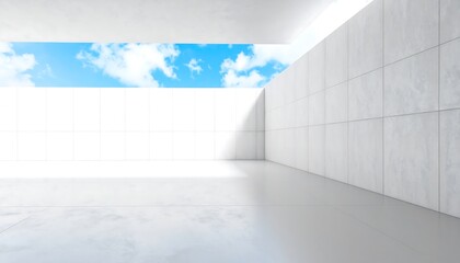 Obraz premium Modern, minimalist interior space with a skylight