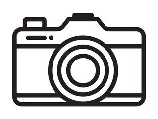 Compact Digital Camera Icon in Elegant Minimalist Vector Art
