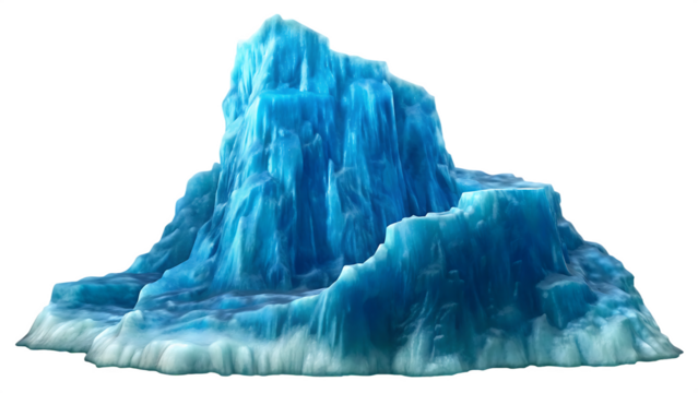 Jagged Blue Iceberg With Transparent Background cold arctic isolated on a transparent background