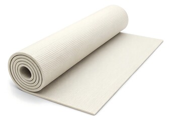 Plain Yoga Mat Mockup Rolled and Isolated