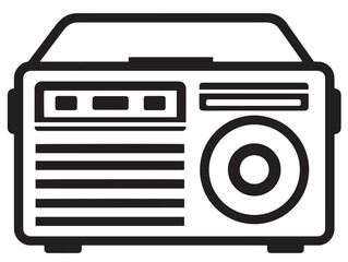 Stock Image DAB Radio Icon in Modern Minimalist Line Art