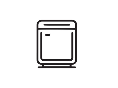 Stock Image Deep Freezer Appliance Icon with Simple Vector Illustration