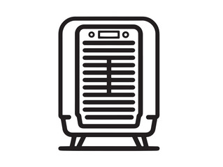Stock Image Vector Dehumidifier Icon with Stylish Clean Minimalist Line Art