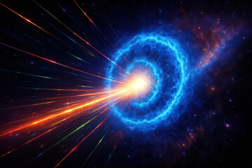 Obraz premium Cosmic Burst: Illustration of a Galaxy Formation