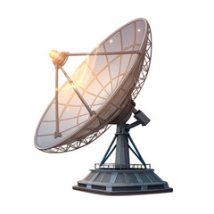 Powerful satellite dish captures signals from space, symbolizing communication, technology, and global connectivity