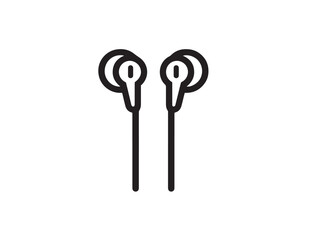 Modern minimalistic earbud stock image with elegant outline style