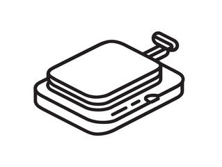 Sleek and modern outlined stock image of electric griddle icon