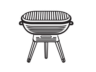 Sleek flat minimalist line vector artwork of electric grill image