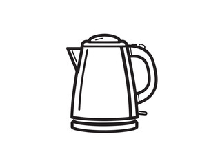 Modern stock vector of streamlined electric kettle line art design
