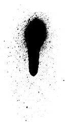 Black paint splatter isolated on a white background. Water splash silhouette vector texture overlay.