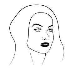 female face portrait hand drawing
