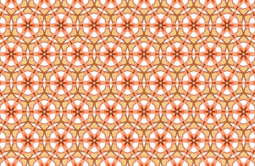 Intricate Geometric Pattern of Intersecting Orange and White Ovals Creating a Repeating, Symmetrical, and Decorative Design Element