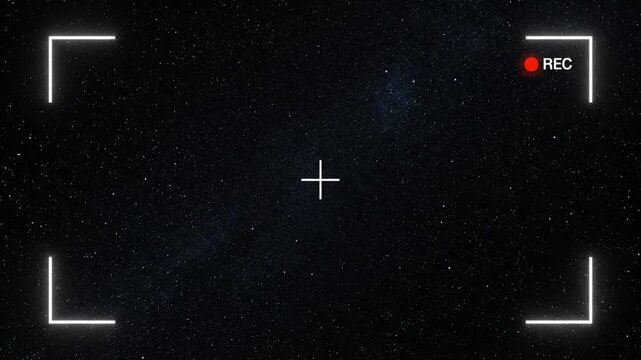 camera viewfinder recording screen overlay starry sky