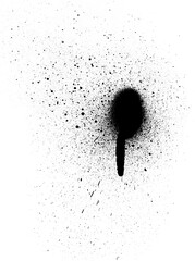 Black paint splatter isolated on a white background. Water splash silhouette vector texture overlay.
