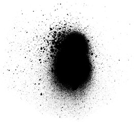 Black paint splatter isolated on a white background. Water splash silhouette vector texture overlay.