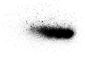 Black paint splatter isolated on a white background. Water splash silhouette vector texture overlay.