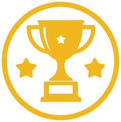 Golden trophy icon symbolizes ultimate victory and achievement, perfect for motivation