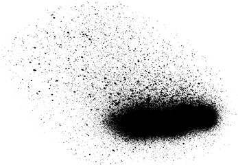 Black paint splatter isolated on a white background. Water splash silhouette vector texture overlay.