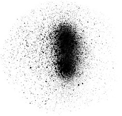 Black paint splatter isolated on a white background. Water splash silhouette vector texture overlay.