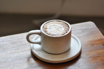 hot cofffee, cappuccino coffee or latte coffee or flat white or latte art
