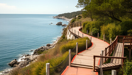 wooden bridge over the sea