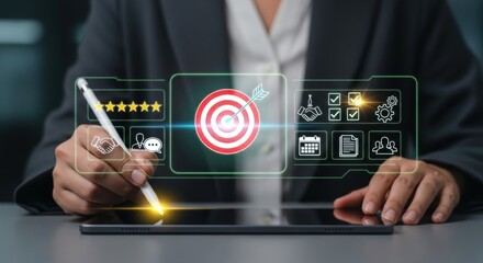 Achieving business goals and success with digital technology and strategy planning