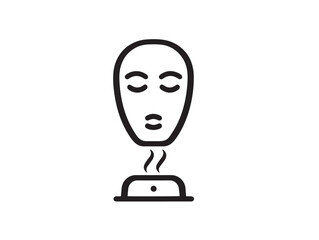 Sleek facial steamer beauty device icon in minimal vector