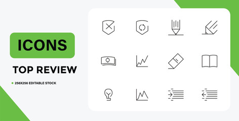 Minimalistic Line Icon Set for Business Finance and Creative Concepts