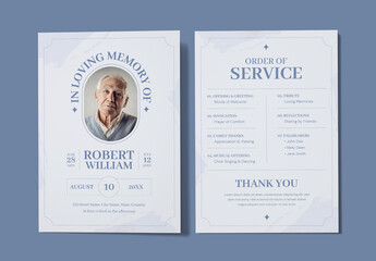Minimalist Funeral Obituary Program Memorial Service Template