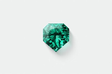 Fototapeta premium Emerald gemstone, cut, studio shot, white background, jewelry design