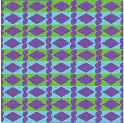 Seamless Neon Geometric Pattern with Vibrant Purple, Green, and Cyan Colors