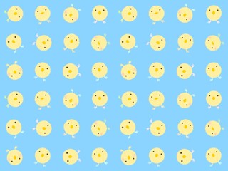 黄色いヒヨコのシームレスパターン　G-3'