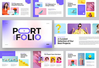 Creative Digital Portfolio Presentation Template with Gradient Accents