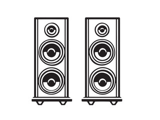 Minimal floorstanding speaker icon with stylish stock image design